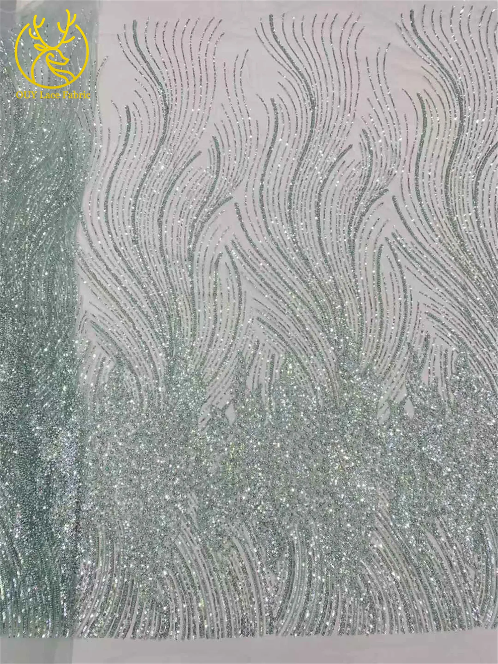 Rosa afrikanischer Bräutigam-Perlenstoff 2026, hochwertiger französischer nigerianischer Pailletten-Tüll-Spitzenstoff für Party, Hochzeit, Kleid, Nähen – Detail 10
