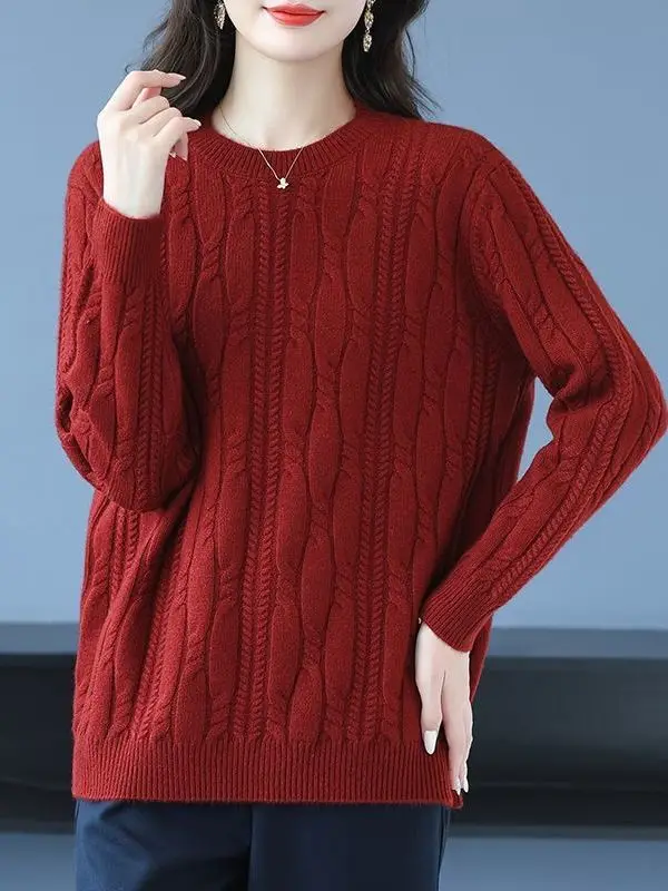 Ladies Midlife Knitted Cardigan Sweater Large Size Mom Style Early Autumn New Arrival Comfortable Knitwear Casual Fashion