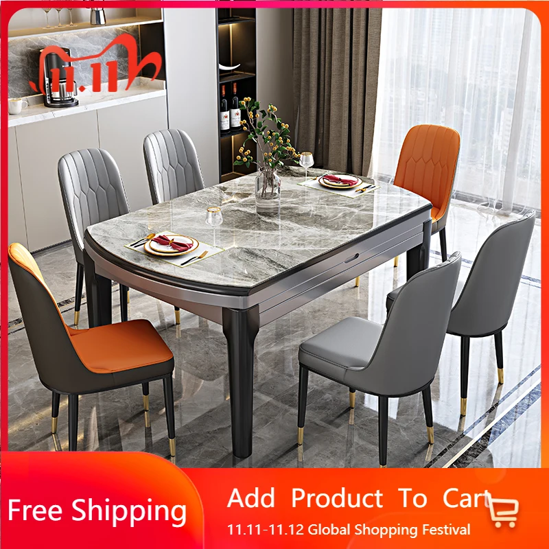 

Compact Apartment Dining Table Round Modern Salon Simple Household Dining Table Solid Wood White Organizer Mesa Home Furniture