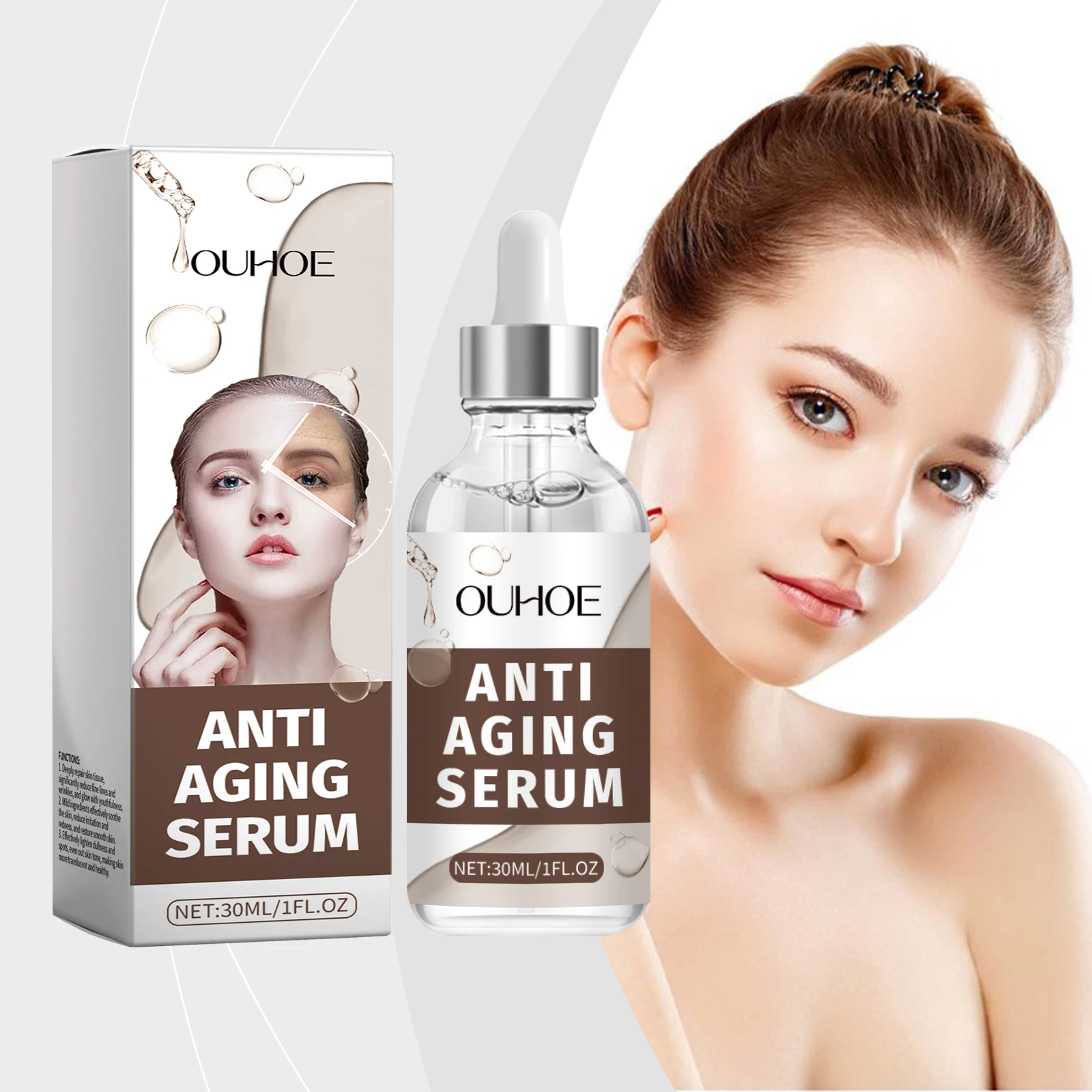 Anti-Aging Serum - 30ml/1 fl oz Facial Treatment with Hyaluronic Acid & Peptides, Wrinkle Reduction, Firming & Brightening