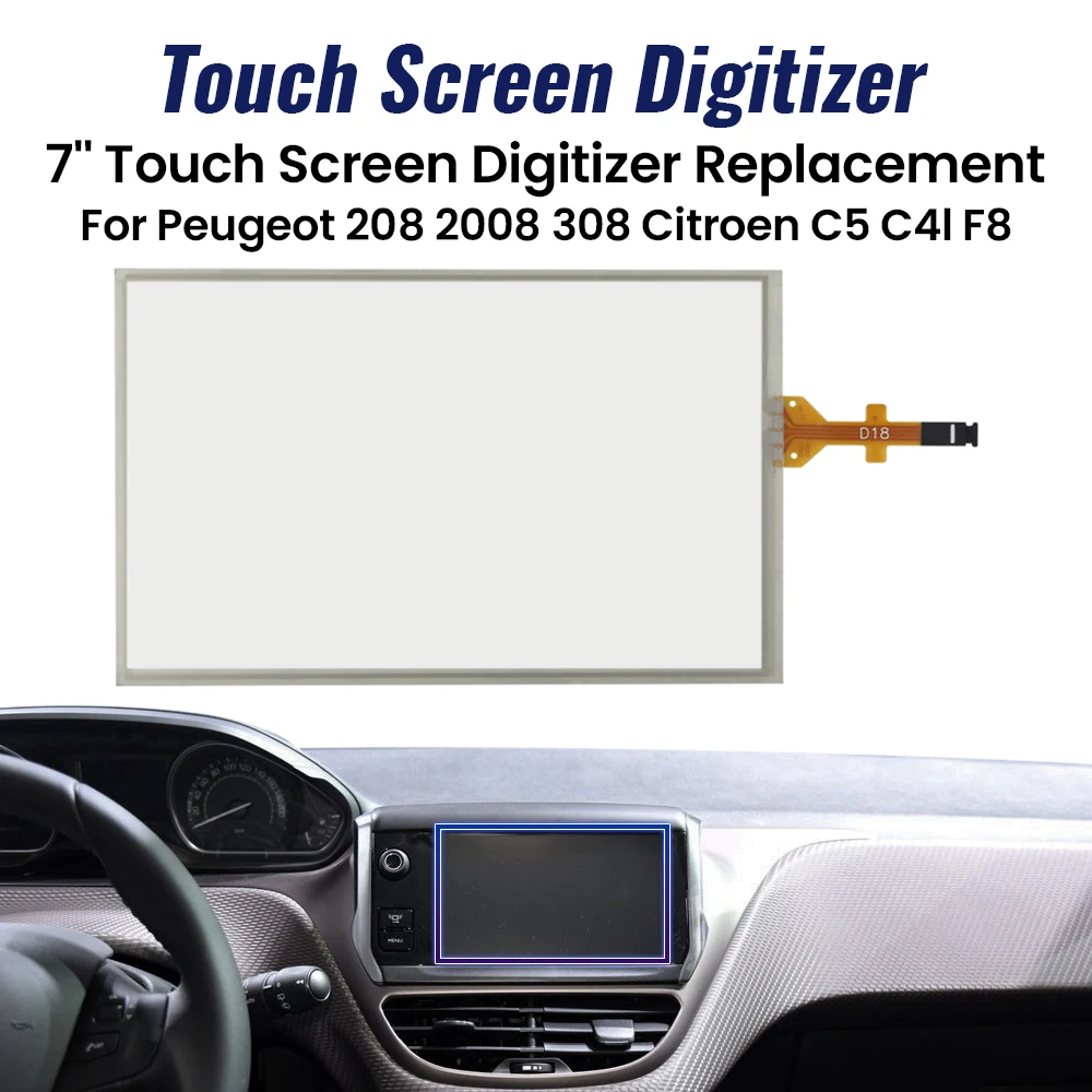 لبيجو 208 2008 308 لسيتروين C5 C4l C3XR 7 بوصة 4 دبوس الزجاج شاشة تعمل باللمس سيارة الملاحة راديو لوحة مرقمة