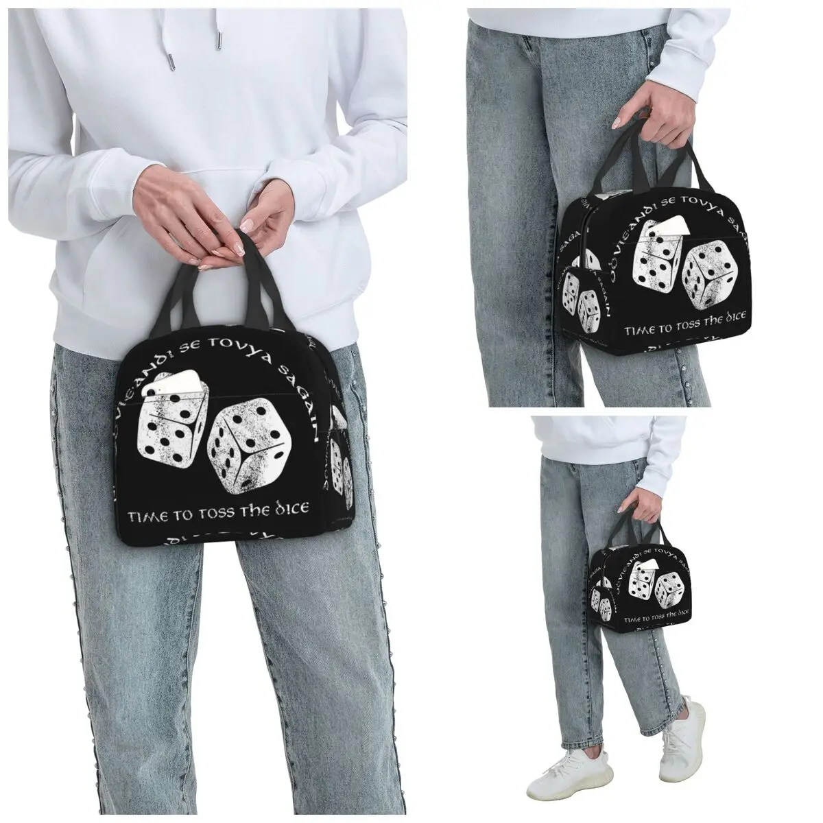 Time To Toss The Dice Wheel Of Time Insulated Lunch Bag for Kids School Cooler Thermal Food Box Tote Lunch Boxes Container