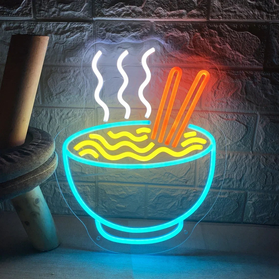 Custom Food Neon Sign ,Ramen Bowl Neon Sign, Noodles Restaurant Neon, Signage Kitchen Wall Decor, Japanese Food Bar Shop Decor,