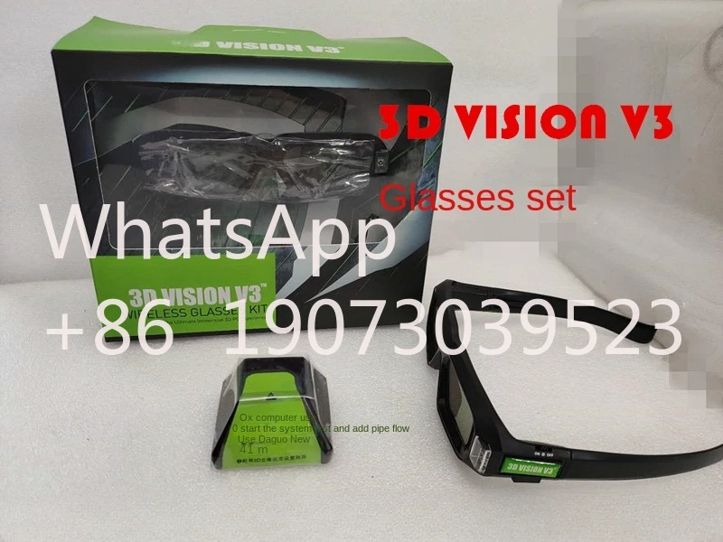 3D vision V3 shutter for NVIDIA 3D vision2 stereo wireless glasses set