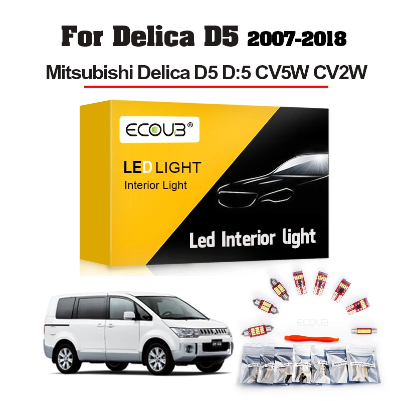 

14PCS LED Interior Light Kit for Mitsubishi Delica D5 D:5 CV5W CV2W 2007-2014 2015 2016 2017 2018 Dome Trunk License Plate Light