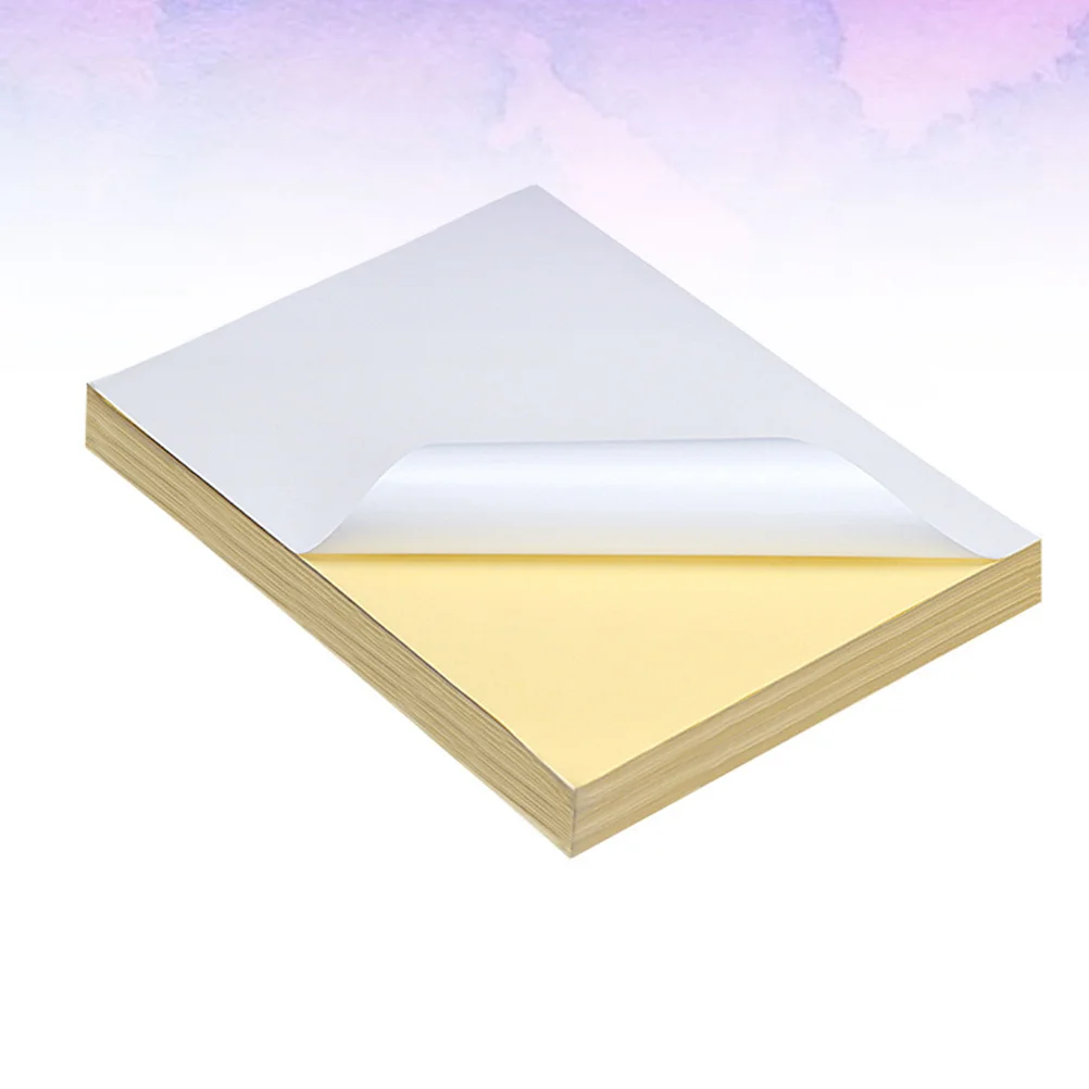 100 قطعة A4 ورق الكتابة اللاصق للطباعة بالليزر لمكتب المدرسة ورق ملصقات ذاتي اللصق ناسخة ورقة فارغة متوافقة