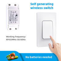 RF433 Wireless Switch Self-powered, No Battery Remote Control Button Wall Light Switch Home