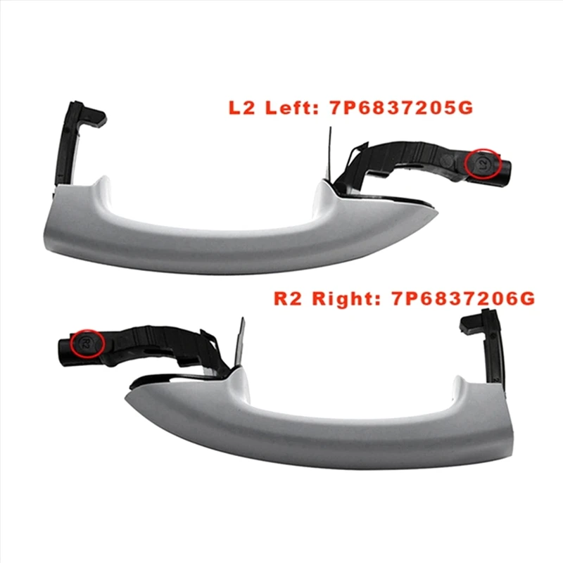 

L+R Exterior Door Handle Direct Replacement For VW Touareg 2011-2017 V6 Hybrid NF 7P6837206G 7P6837206D 7P6837205G D