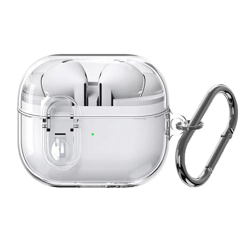 Custodia trasparente per Galaxy Buds 3 Pro/Buds 3 accessori per auricolari custodia in TPU con moschettone Premium TPU Cover ricarica Wireless