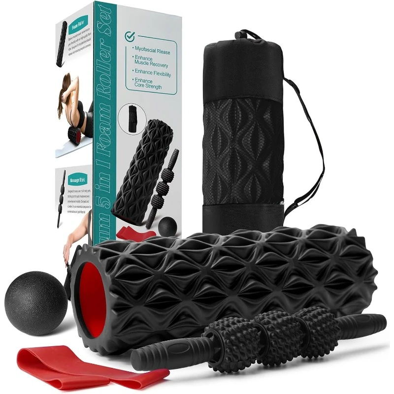 

5-in-1 Foam Roller Set for Deep Tissue Massage, Muscle Pain Relief, Improved Mobility