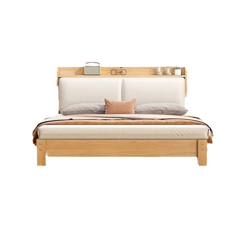 

Modern all solid wood 1.2 meters 1.5 single bed household double bed