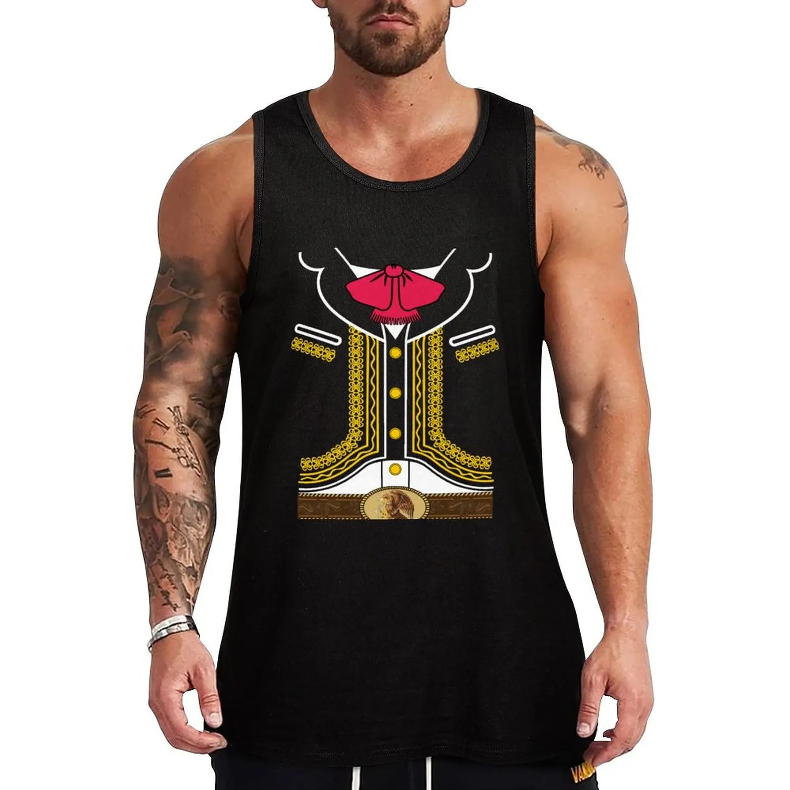 

Mariachi Costume Tank Top Retro Graphic Tank Top Vintage Print Sleeveless Shirt