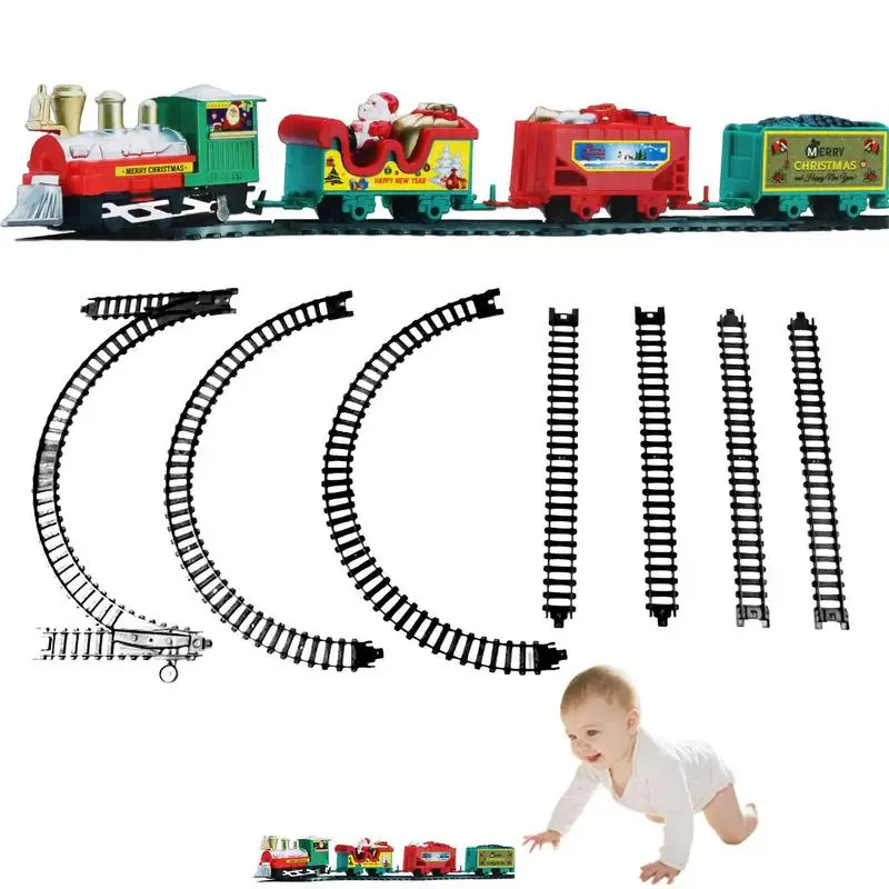 Christmas Train Set Railway Tracks Toys Xmas Train Gifts Toys For Kids Birthday Party DIY Fun Christmas Gifts For Kids