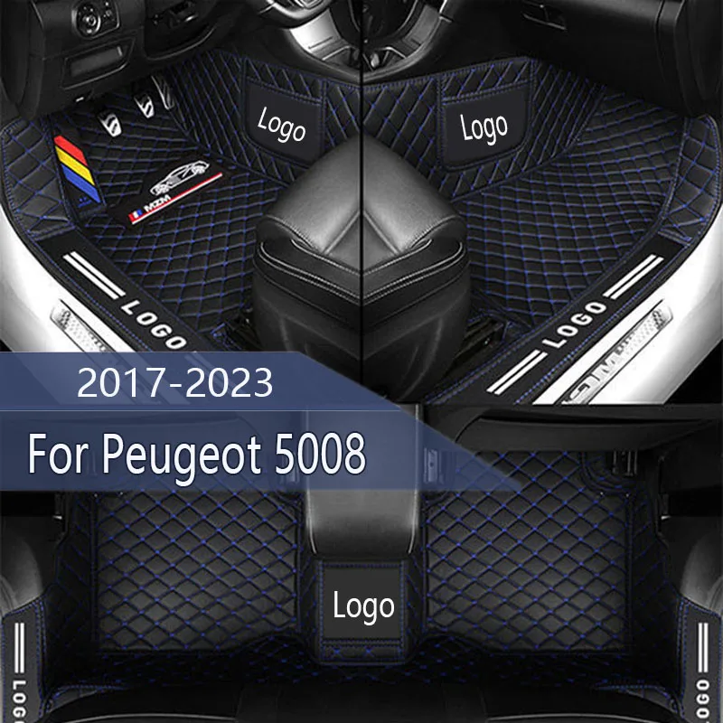 Car Floor Mats For Peugeot 5008 five Seats 2017 2018 2019 2020 2021 2022 2023 Custom Auto Foot Pads Carpet Cover Interior Access