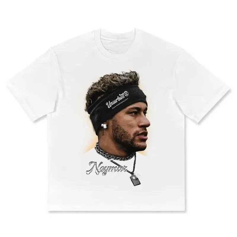 Cristiano Ronaldo Pure Cotton American-style Streets Both Sexes Fashionable Vintage Print Short-sleeved T-shirt image 4