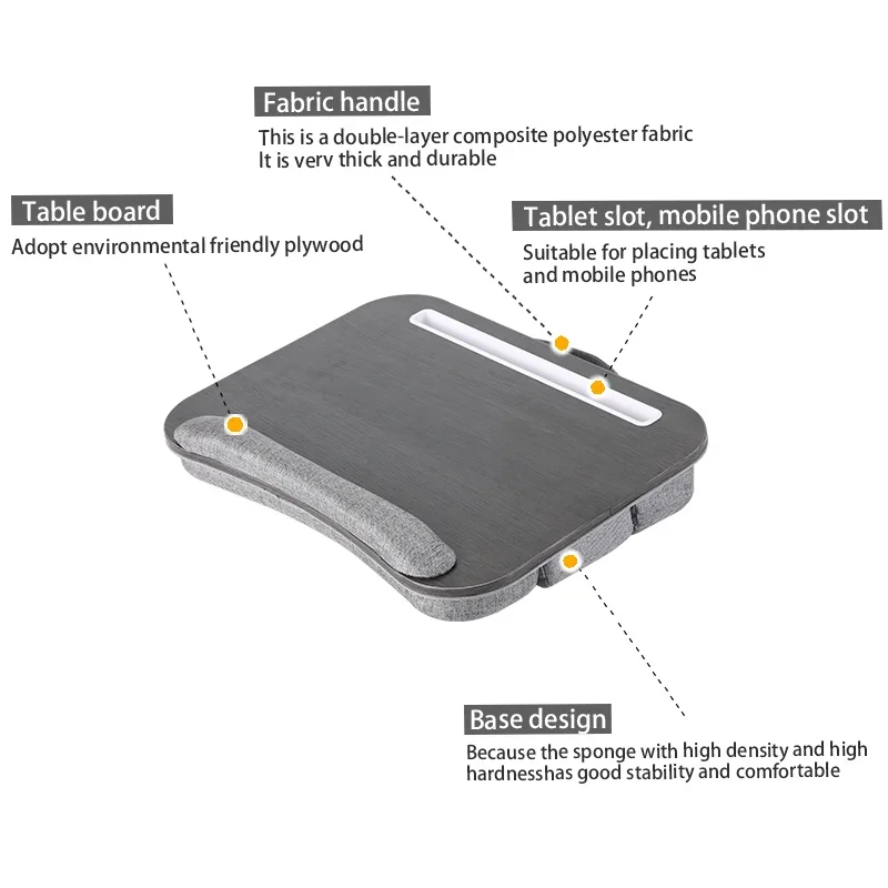 MUMUCC Adjustable Height Computer Desk Compact and Portable with Cushioned Surface for Comfortable Use  Laptop Desk