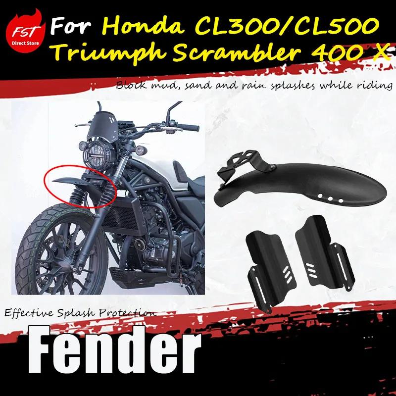 For Honda CL300/CL500/Triumph Scrambler 400 X, modification accessories - magnesium-aluminum mudguards
