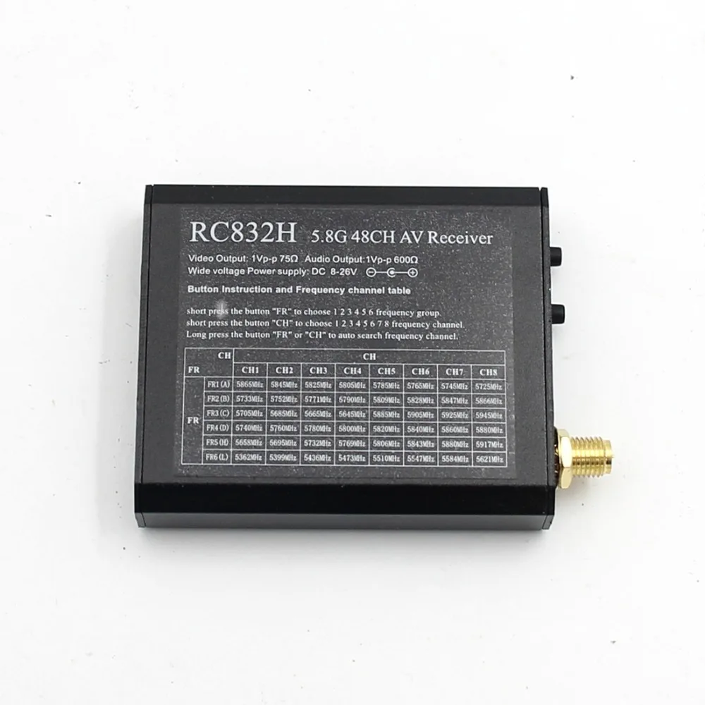 RC832H 5.8G 48CH Video Receiver VRX 12V Automatic Channel Search for TS832 TS5823 TS5828 RC Airplane Helicopter FPV Racing