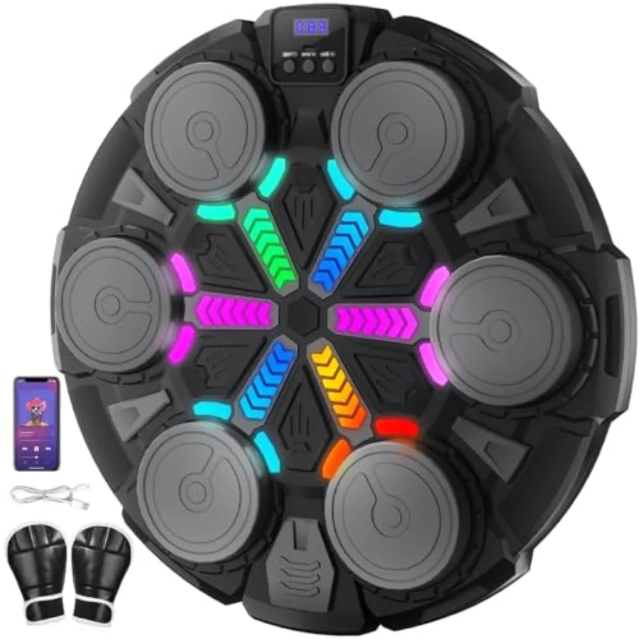 Music Boxing Machine for Adults and Smart Bluetooth Boxing Training Equipment with Gloves Rhythm Games Wall Mounted Boxing Mach