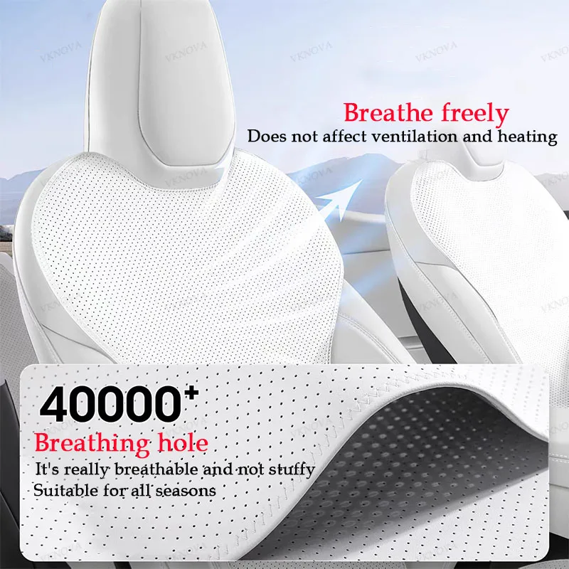 For Tesla Model YL 2026 Car Seats Cover Nappa Leather YL Invisible Seat Cushions Ventilation High Quality Interior Accessories - view 6