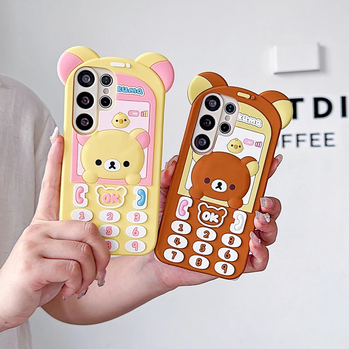 Cute Cartoon Telephone Rilakkuma Phone Case For Samsung Galaxy S26 S25 S24 S23 S22 S21 Plus Ultra FE A33 A16 A15 A14 Back Cover