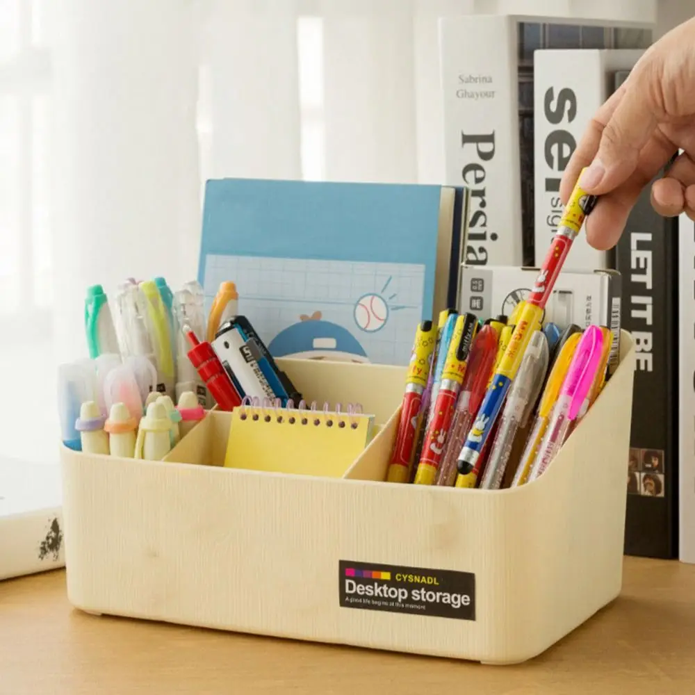 Scatola portaoggetti da tavolo in plastica creativa di grande capacità 3/7 griglie Custodia per cosmetici Salvaspazio Organizzatore di cancelleria Dormitorio