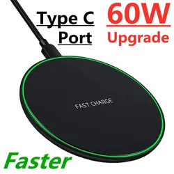 60W Fast   Wireless Charger Pad for Doogee V10 V20 S98 HomTom HT80 AGM X3 doogee S96pro OnePlus 8 Pro 9 Wireless Charging Quick