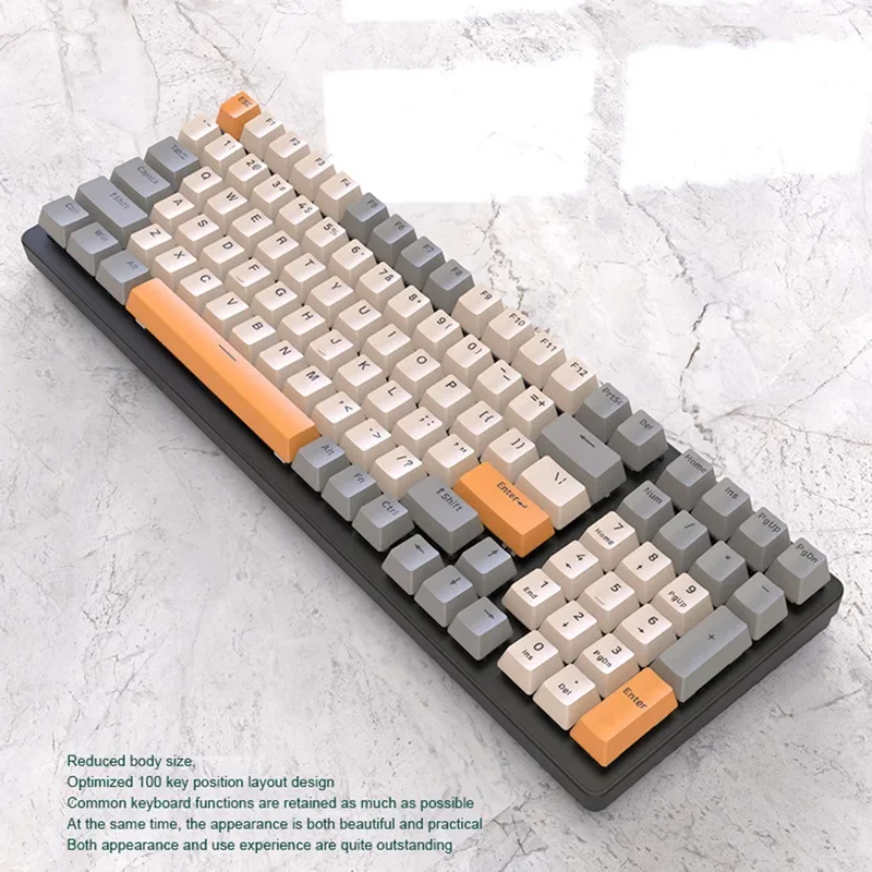 لوحة مفاتيح سلكية للألعاب ميكانيكية ZIYOU LANG K3، بإضاءة خلفية LED بألوان قوس قزح 98 مفتاحًا كاملة مضادة للظلال، مريحة ومتينة ABS مختلط الألوان