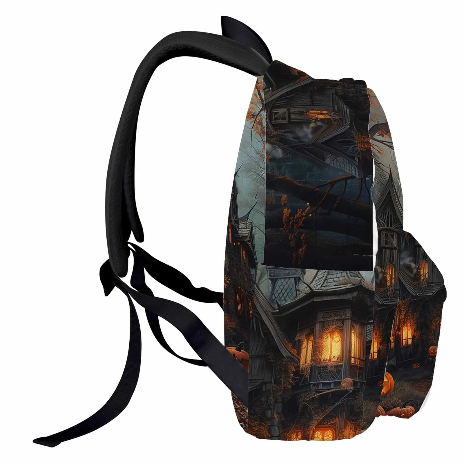 

Halloween Castle Pumpkin Tree Backpack Teenagers Student School Bags Laptop Custom Backpack for Men Women Travel Bag