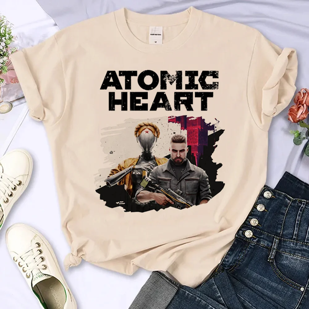 Atomic Heart atasan kaus gaya jalanan wanita t-shirt pakaian jalan Grafis gadis