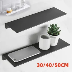 30/40/50CM Floating Shelf Wall Storage Shelves for Living Room Bathroom Kitchen Hanging Mounted White Black Bathroom Shelf