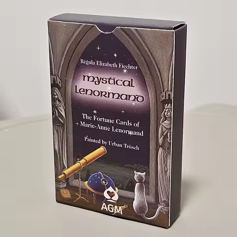 9*6cm Mystical Lenormand Deck Printed on 350GSM Double-embossed Cardstock 36 Pcs Lenormand Cards