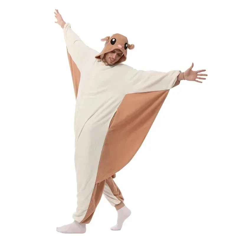 ELEIMOS Halloween Flying Squirrel Onesie For Women Men Adult Animal Kigurumis Pyjamas Cartoon Pajama Homewear Cos - view 3