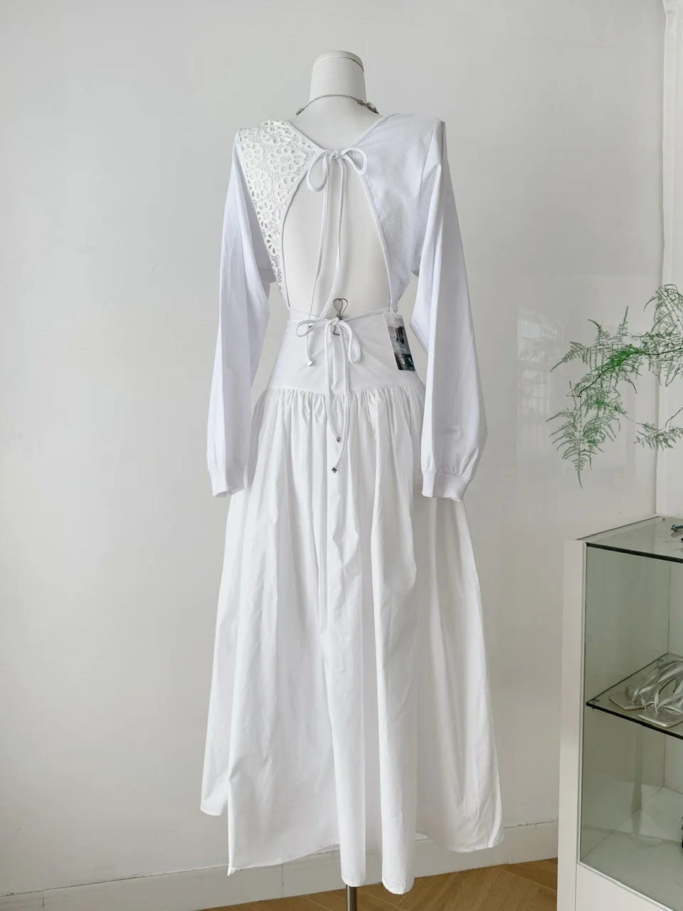 Ele High Waist Long White Pleated A-Line Skirt Women's Spring Summer Versatile Large Umbrella Skirt Commute Sle