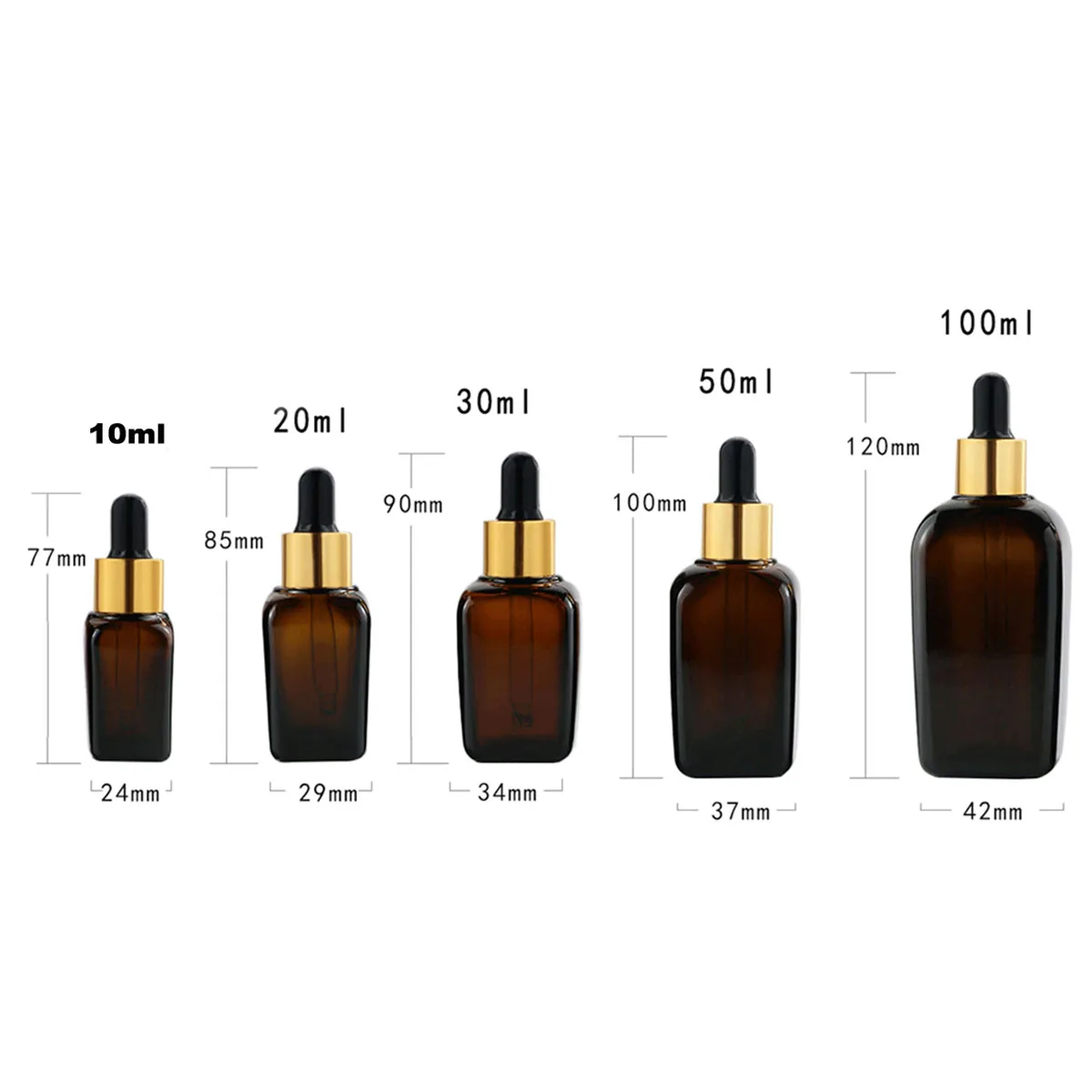 透明ガラス瓶,化粧品,香水,エッセンシャルオイル,液体,空のスポイト,5 ml, 10 ml, 15 ml, 30 ml, 50 ml, 0 ml