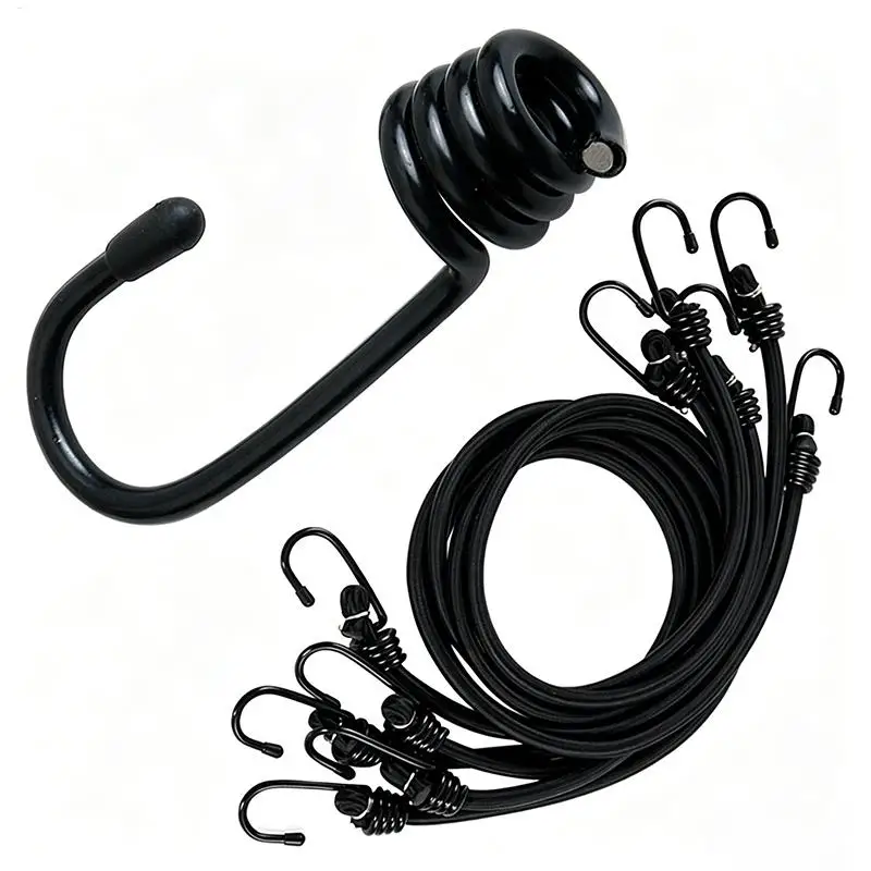 S/M/L Size Metal Spiral Cord Hook Heavy Duty Strong Load Capacity Black Cargo Net Hooks Universal Fastener Accessories For ATV