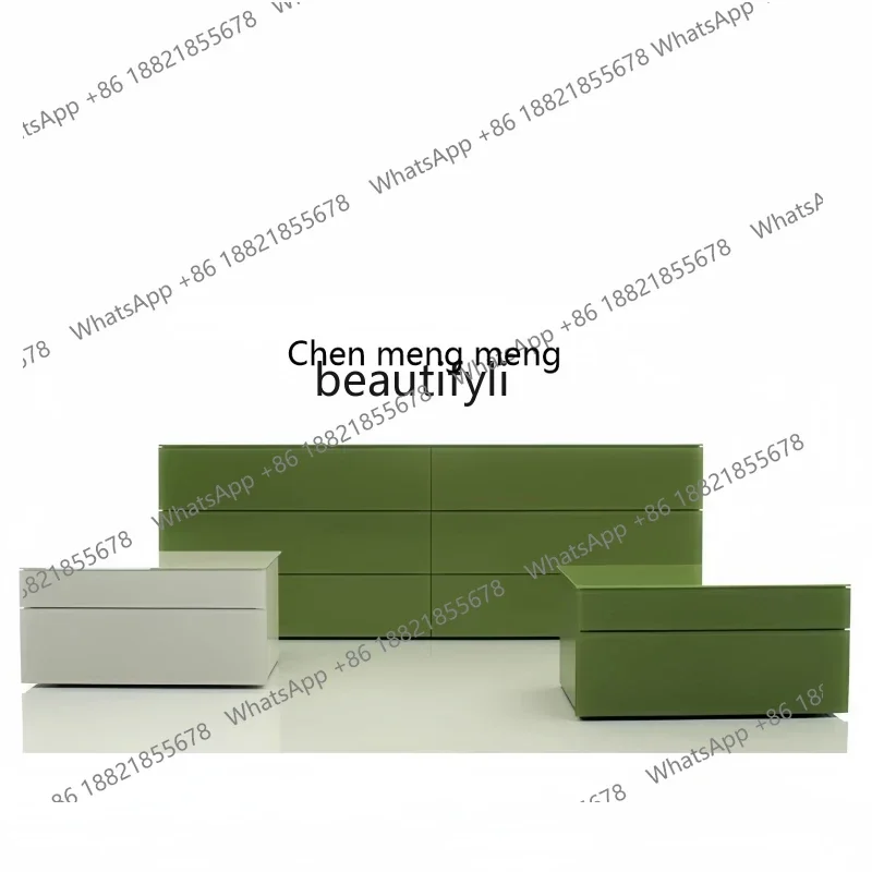 

xzItalian minimalist six-chest cabinet solid wood drawer storage porch cabinet bedroom glass dining room side cabinet