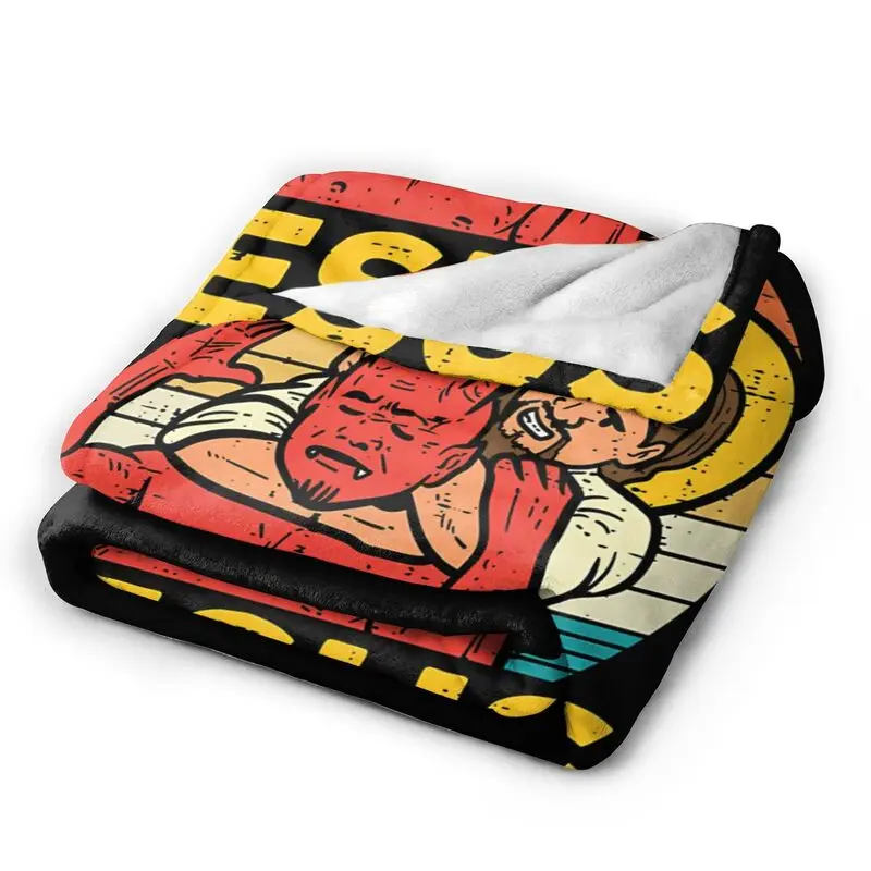 Jesus Has Your Back Jiu Jitsu Retro Christian Blanket Lightweight Warm Fluffy Throws Flannel Fleece Blankets for Bed Sofa Couch