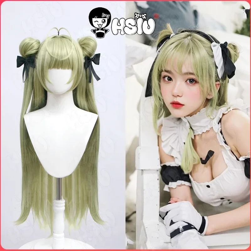 Nikke De Godin Van De Overwinning Cosplay Soda Cosplay Pruik Hsiu 90Cm Soda Groene Dubbele Paardenstaart Lang Haar Synthetische Pruik Soda Pruik