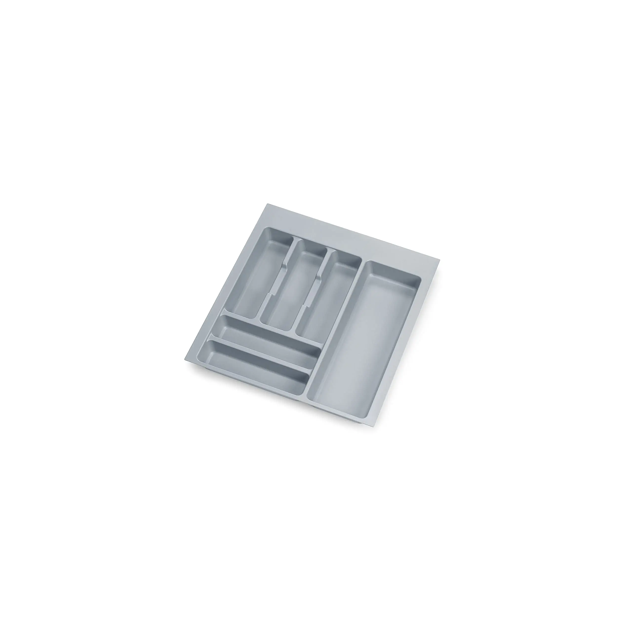 Emuca-bestekorganizer, keukenlade-organizer, bestekbak, 6 compartimenten, 50 cm module, kunststof, grijs