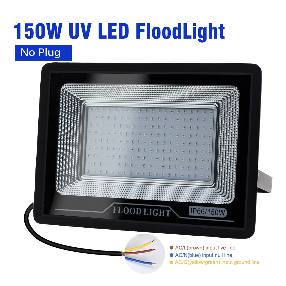 UV LED-schijnwerper, UV-fluorescerend podiumlicht, waterbeschermende IP66, 50W 100W Halloween Party zwart licht