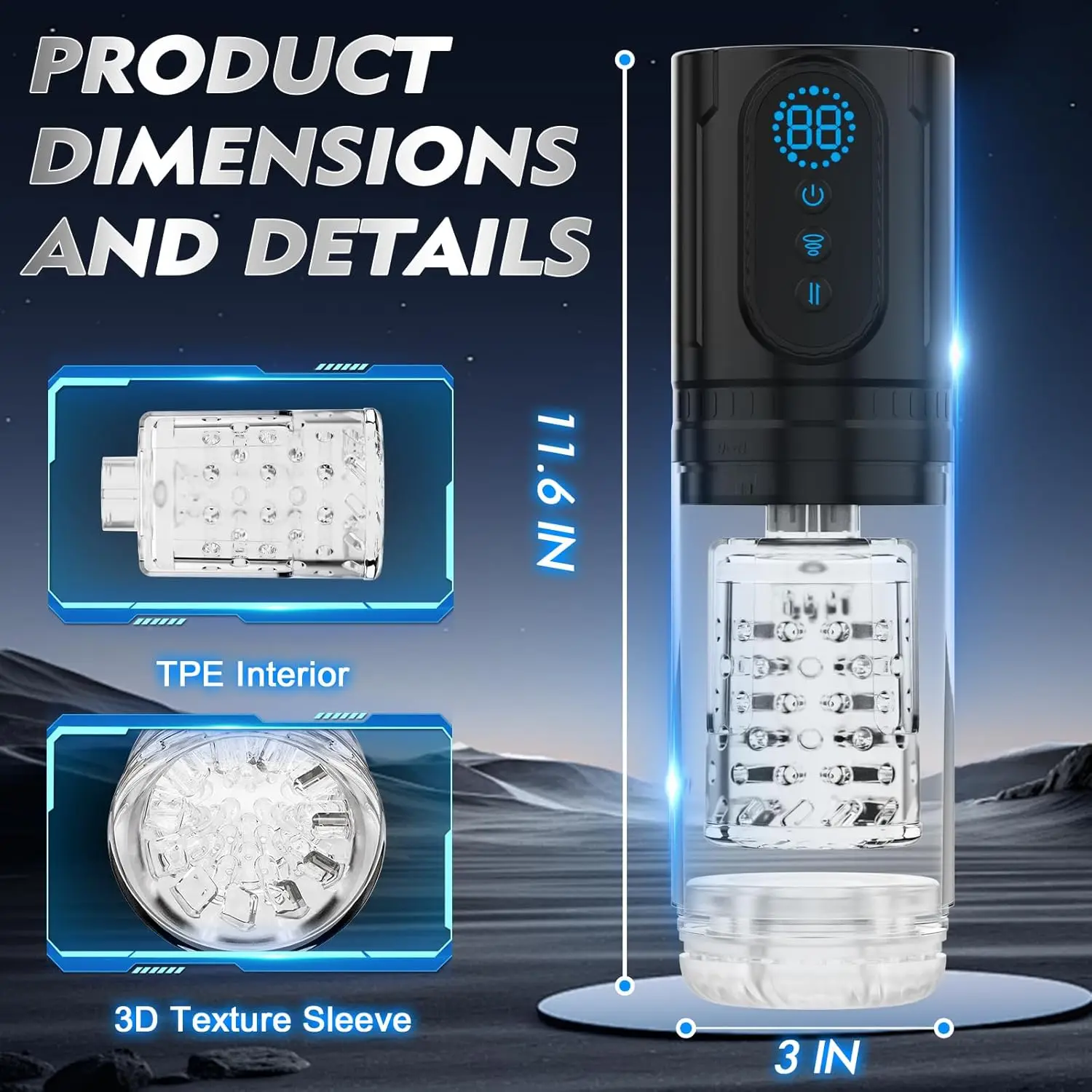 Automatic Telescopic Male Masturbator Cup Thrusting Rotation Sucking Masturbation Vagina Pusssy Blowjob Adult Sex Toys for Men view 6