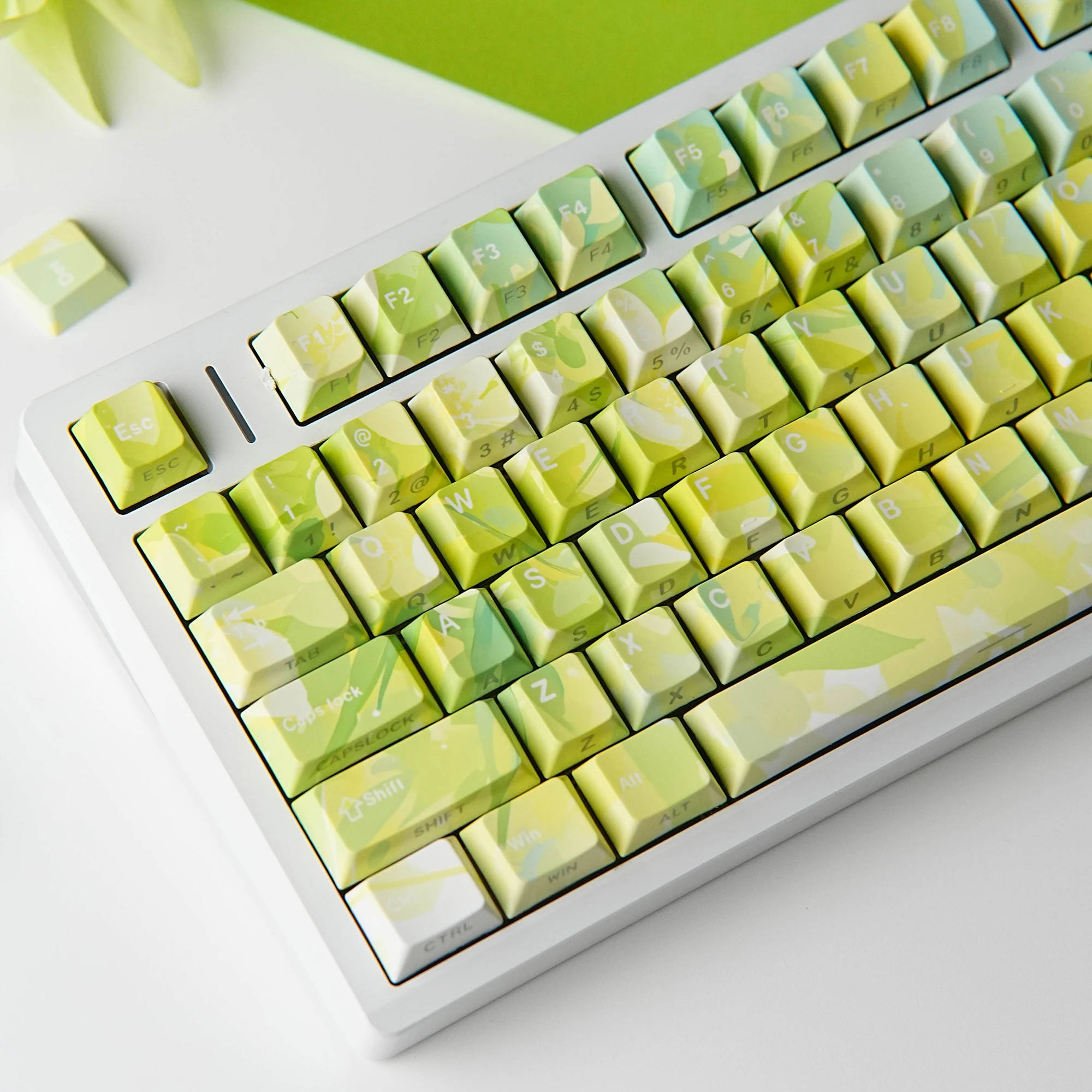 Summer Trail Keycaps Dye-Sub PBT Cherry Profile For Mechanical Keyboard Side Light with Spanish Arabic French German Russian