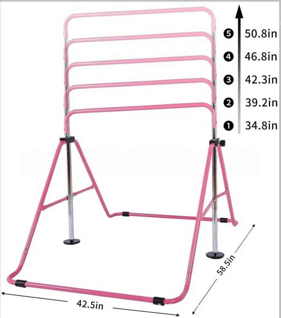 

Gymnastic Equipment for Kids Adjustable Pull-up Bar Adjustable Height Folding Gymnastics Bars for Home