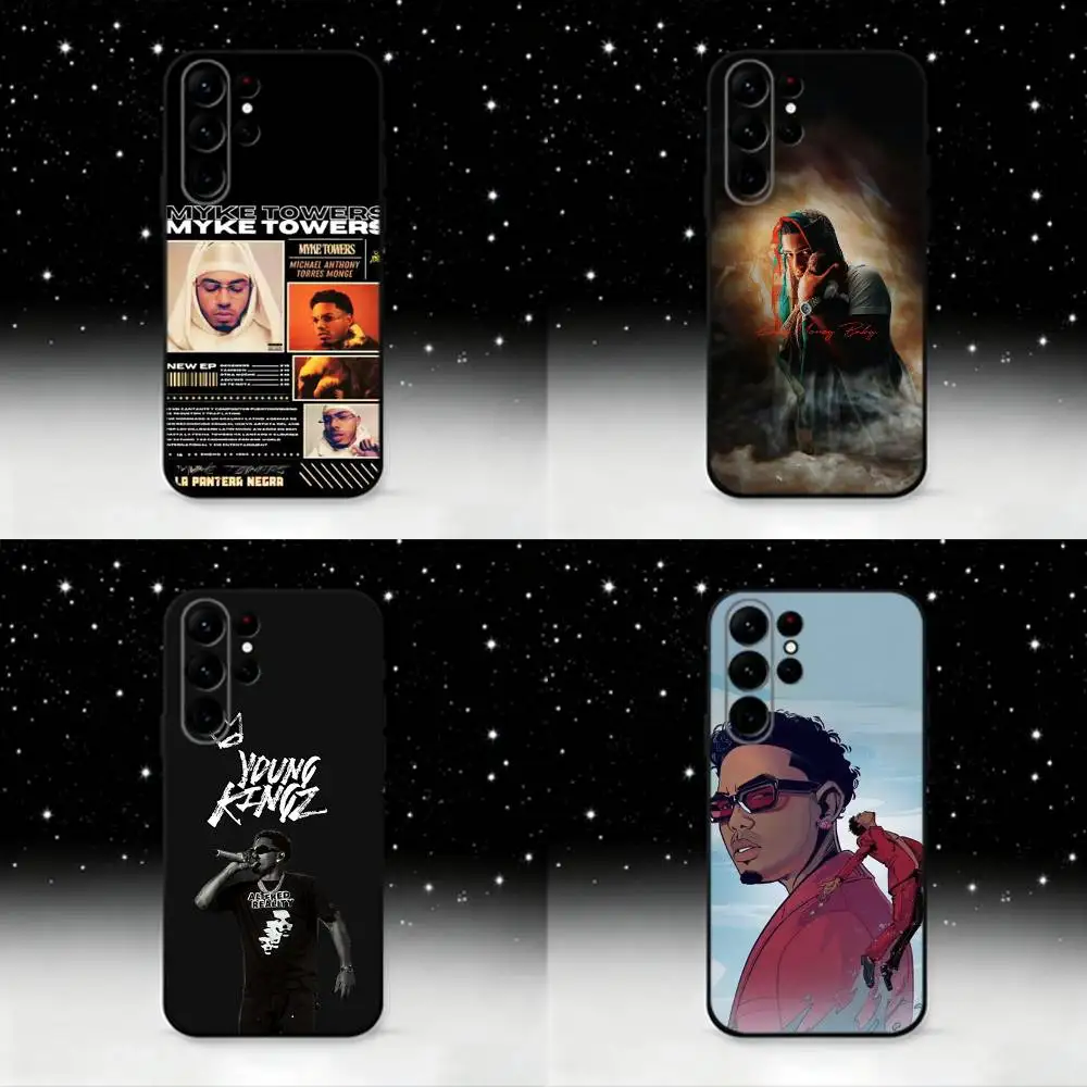 

M-Myke T-Tower Phone Case For Samsung S25,S24 Ultra,S20,S30 plus,S22 plus,S23,S30 Ultra 5G Silicone Black Shell