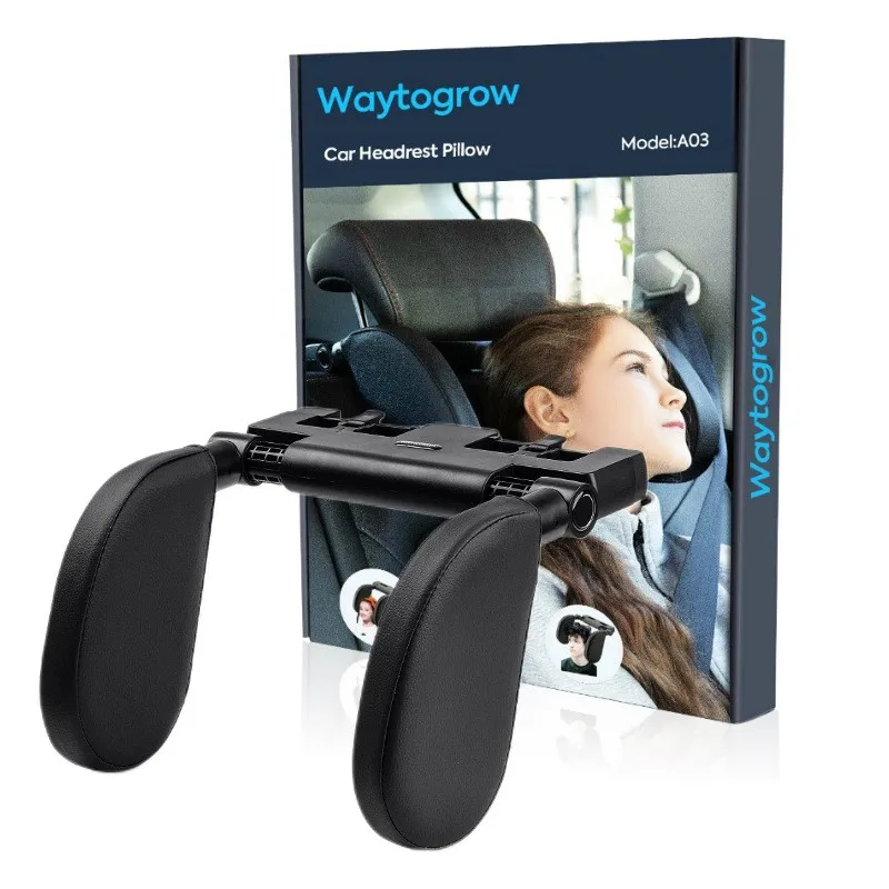 Adjustable U-shaped memory foam side neck pillow for the rear of the car