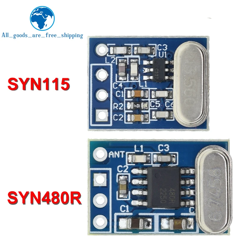 TZT  1Set 2Pcs 433MHZ Wireless Transmitter Receiver Board Module SYN115 SYN480R ASK/OOK Chip PCB for arduino image 2