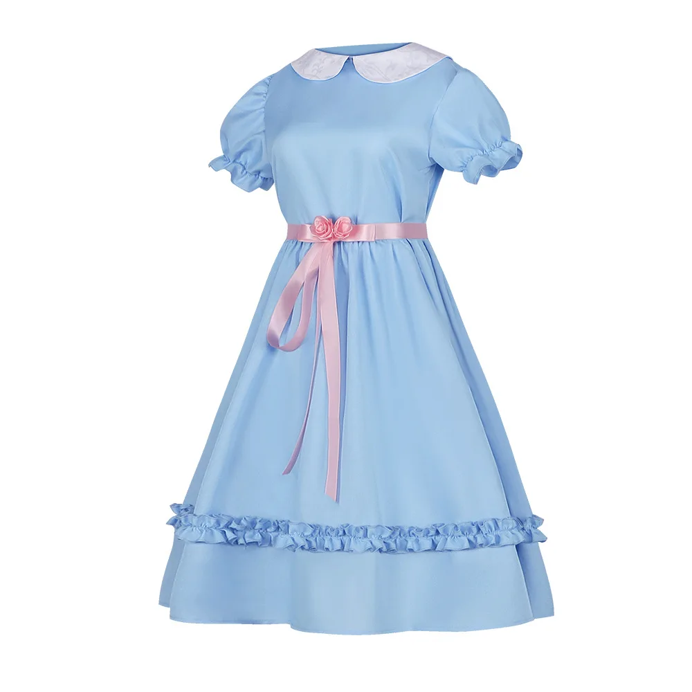 Halloween Party Horror Dress Up Party Women Girl The Shining Twins Girl Cosplay Blue Dress Costume