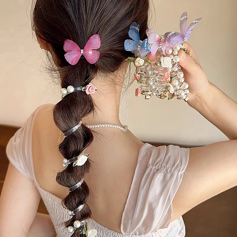 Fashion Sweet Butterfly Phone Line Hair Rope Ponytail Artifact For Women Girls Elegant Hair Ring Exquisite Hair Accessories