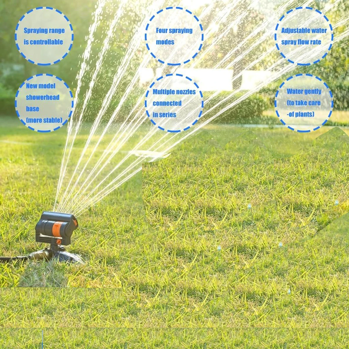 180 Degree Rotating Garden Sprinkler Agriculture Water Sprinklers Gardening Tools and Planting Supplies Oscillating Grass Field